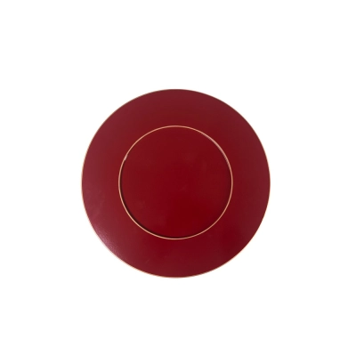 Porta Jarra Liso Vermelho Meia Filete Dourado