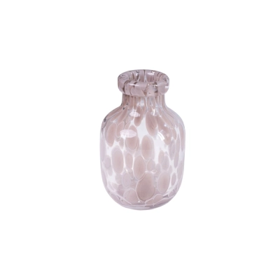Vaso Decorativo Vidro Transparente Detalhe Marrom