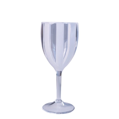 Conjunto de Taças Alto Acrílico Listras Branca 6Peças 250ML