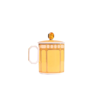 Caneca com Tampa Signum Amarelo 390ml - Swarovski