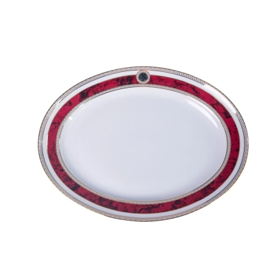 Travessa Oval 35 cm Olympus Detail em Porcelana - Porcel