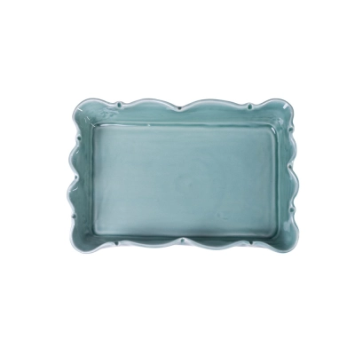 Travessa Retangular Italiana 25cm Cor Porcelana Celadon
