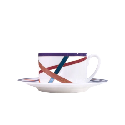 Conjunto 2 Xícara s Chá com Pires Nastri Multicolor 200ml - Missoni