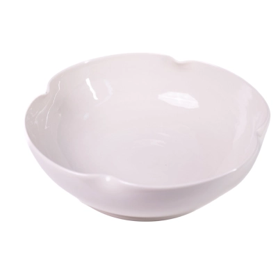 Tigela 4 Gomos Rasa 30cm Cor Porcelana Transparente