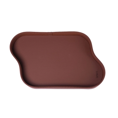 Bandeja Orgânica Mavie Couro Eco 25x42cm Caramelo