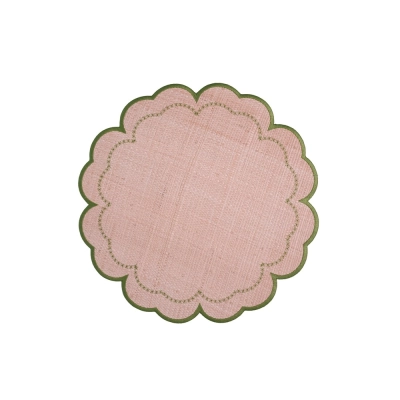Jogo Americano Flor de Linho Verde Menta - Palha de Buriti e Branco Linha 739