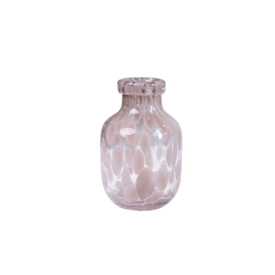 Vaso Decorativo Vidro Transparente Detalhe Marrom