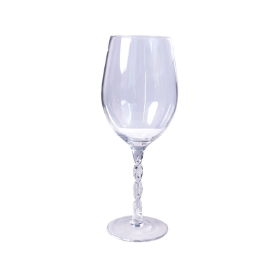 Conjunto de Taças Vidro Haste Trancada Transparente 6Peças - 580ML