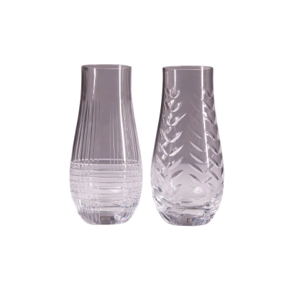 Conjunto com 2 Vasos Decorativos em Cristal Puríssimo Cores Sortidas 13cm Stölzle Lausitz - Strauss