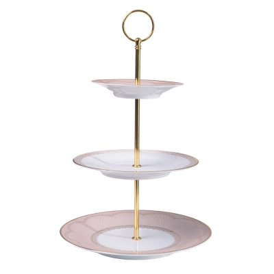 Prato 3 Andares 22 cm Ballet Grace em Porcelana - Porcel