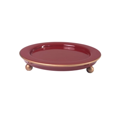 Porta Jarra Liso Vermelho Meia Filete Dourado