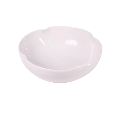 Tigela 4 Gomos Rasa 20cm Cor Porcelana Transparente
