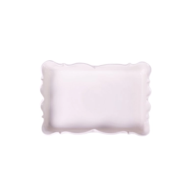 Travessa Retangular Italiana 25cm Cor Porcelana Transparente