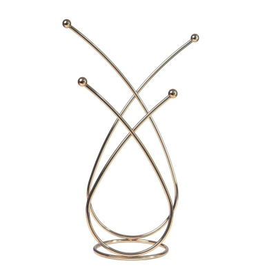 Suporte Toalha Folha Dourado 22x11x34cm