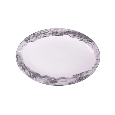 Travessa Oval 40 cm Ballet Belle Epoque Pt em Porcelana - Porcel