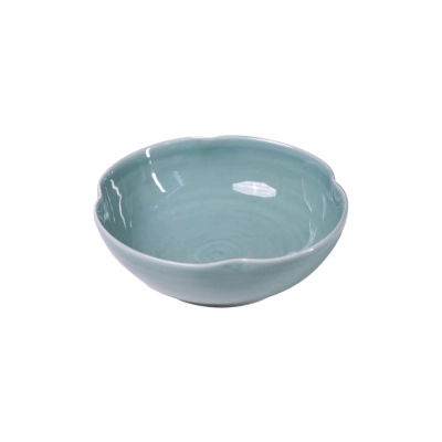 Tigela 4 Gomos Rasa 20cm Cor Porcelana Celadon