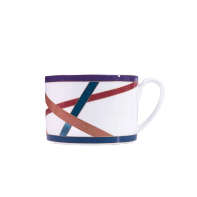 Conjunto 2 Xícara s Chá com Pires Nastri Multicolor 200ml - Missoni