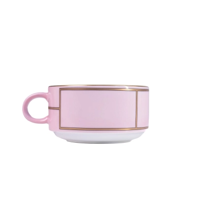 Xícara Chá com Pires Diva Rosa 245ml - Ginori