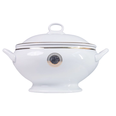 Terrina Oval 3,28 L Olympus Detail em Porcelana - Porcel