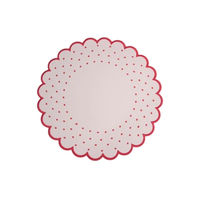 Jogo Americano Dot Terracota - Branco e Bege Linha 335