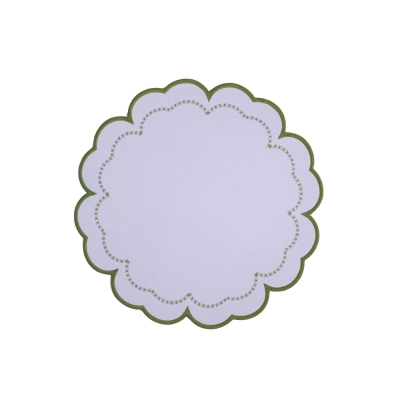 Jogo Americano Flor de Linho Verde Menta - Palha de Buriti e Branco Linha 739