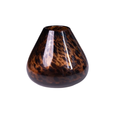 Vaso De Vidro Marrom E Preto