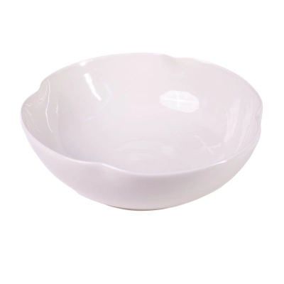 Tigela 4 Gomos Rasa 25cm Cor Porcelana Transparente