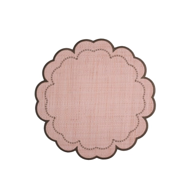 Jogo Americano Flor de Linho Oliva - Palha de Buriti e Branco Linha 780